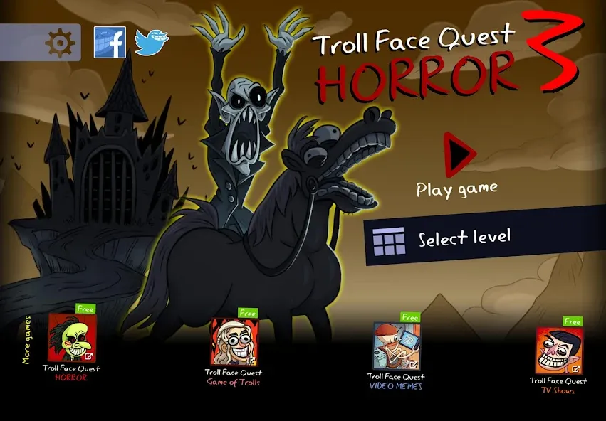 Troll Face Quest: Horror 3 (Тролл Фейс Квест)  [МОД Меню] Screenshot 1