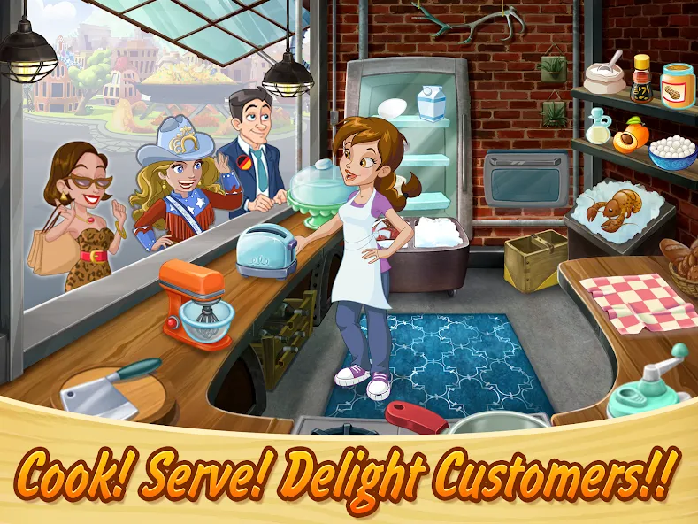 Kitchen Scramble: Cooking Game (Китчен Скрэмбл)  [МОД Unlocked] Screenshot 1