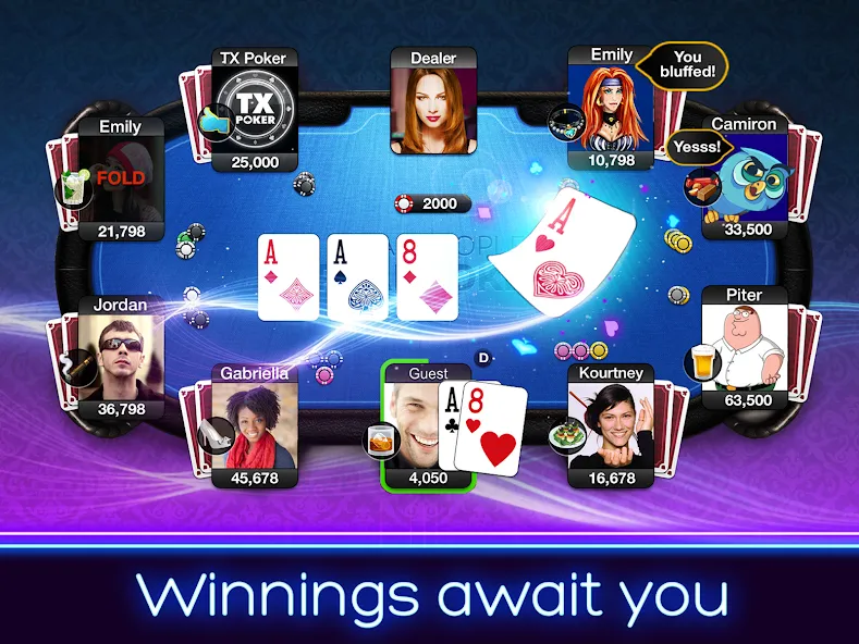 TX Poker - Texas Holdem Poker  [МОД Все открыто] Screenshot 2