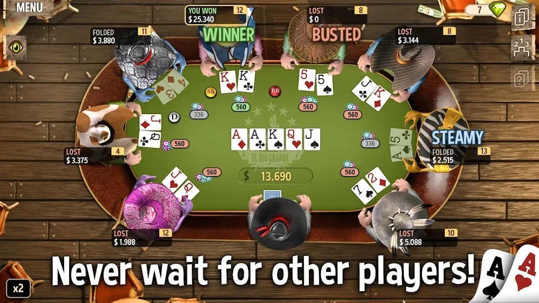 Governor of Poker 2 - Offline  [МОД Много монет] Screenshot 2