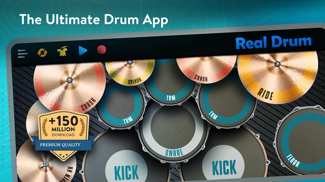 Real Drum: electronic drums (Риал драм)  [МОД Menu] Screenshot 1