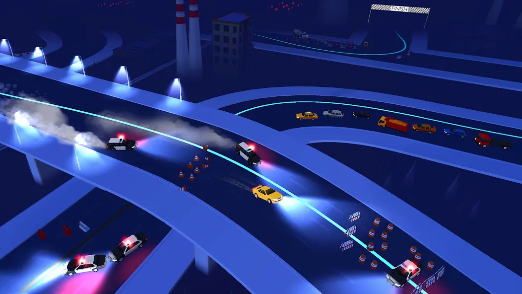 Line Race: Police Pursuit (Лайн Рейс)  [МОД Unlocked] Screenshot 3