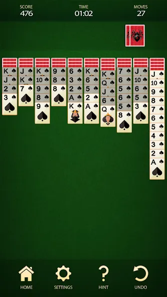 Spider Solitaire: Card Game (Спайдер Солитер)  [МОД Все открыто] Screenshot 2