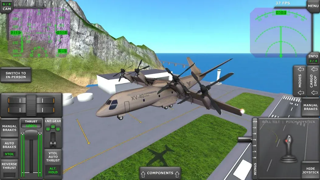 Turboprop Flight Simulator (Турбовинтовой симулятор полета 3D)  [МОД Mega Pack] Screenshot 4