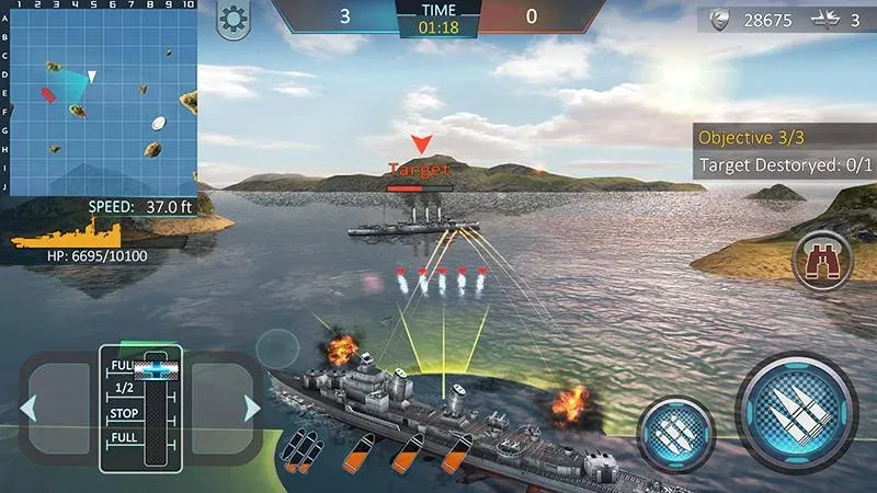 Warship Attack 3D  [МОД Много денег] Screenshot 2