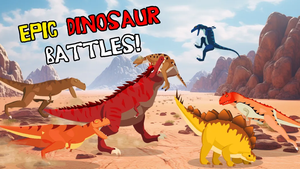 T-Rex Fights Dinosaurs  [МОД Меню] Screenshot 1