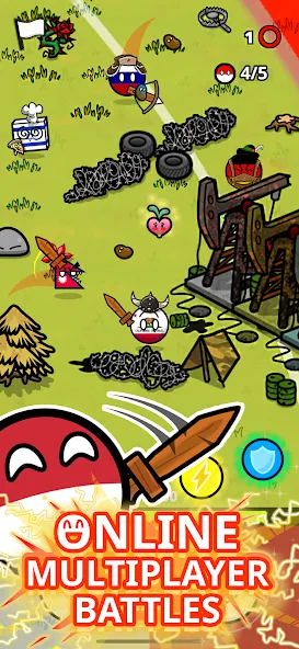 Countryball Potato Mayhem (Кантрибол Потето Мейхем)  [МОД Бесконечные монеты] Screenshot 1