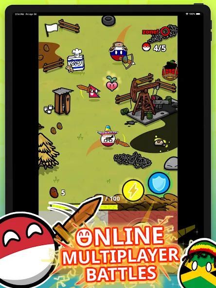 Countryball Potato Mayhem (Кантрибол Потето Мейхем)  [МОД Бесконечные монеты] Screenshot 5