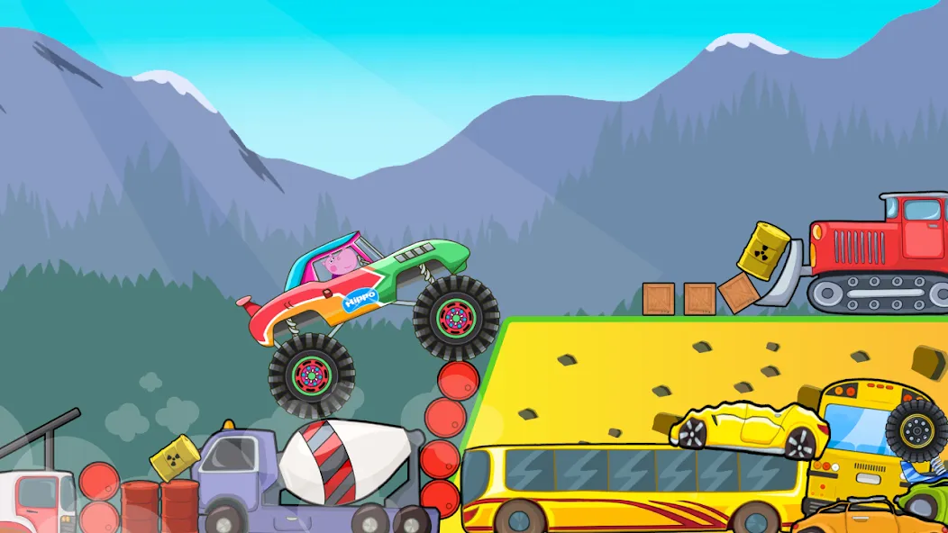 Kids Monster Truck Racing Game  [МОД Все открыто] Screenshot 2