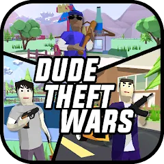 Скачать взлом Dude Theft Wars Shooting Games (Дуд Тефт Варс)  [МОД Unlocked] на Андроид