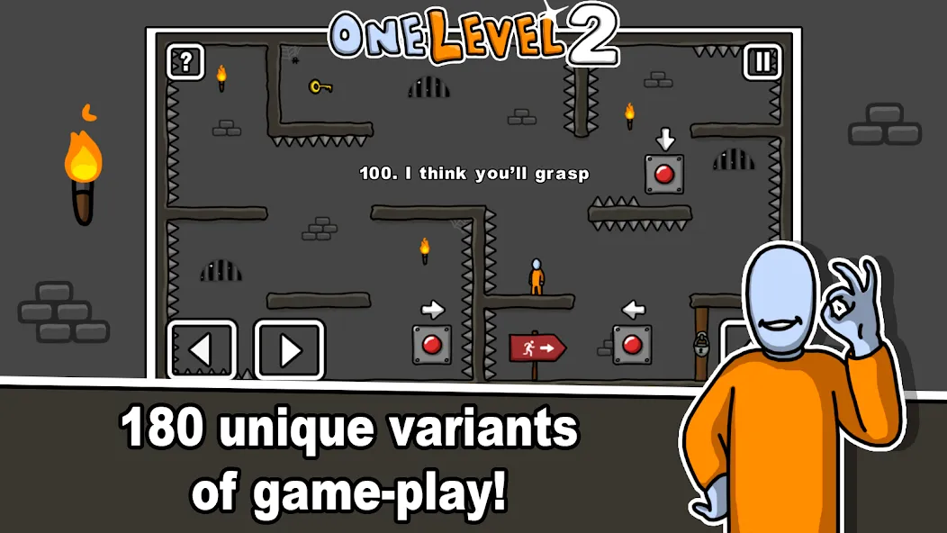 One Level 2 Stickman Jailbreak (Уан Левел 2)  [МОД Бесконечные монеты] Screenshot 2