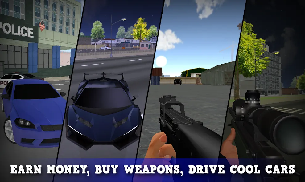 Justice Rivals 3 Cops&Robbers  [МОД Много монет] Screenshot 3