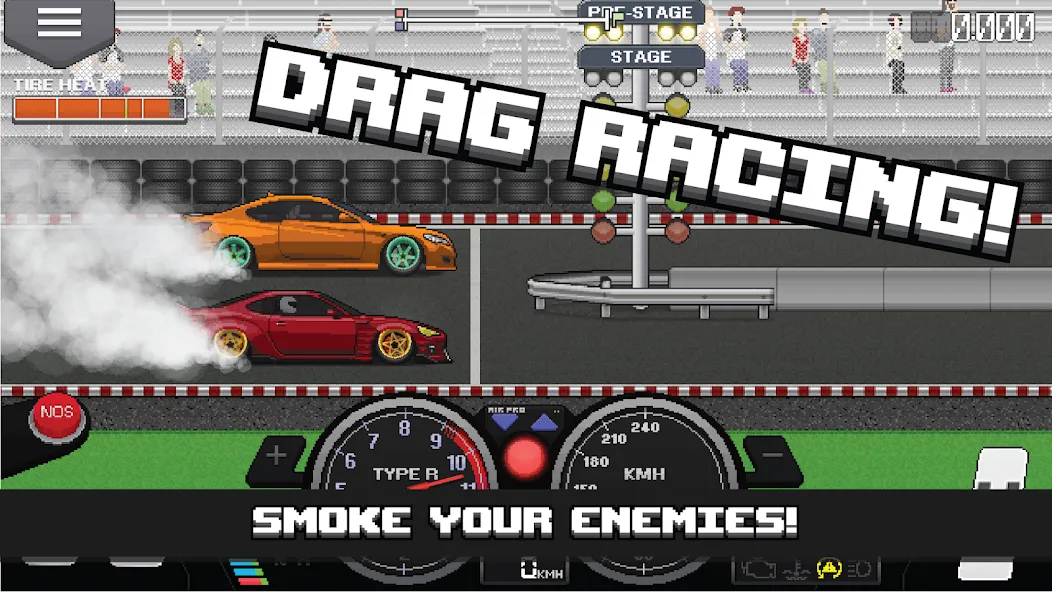 Pixel Car Racer (Пиксельный гоночный автомобиль)  [МОД Бесконечные монеты] Screenshot 1