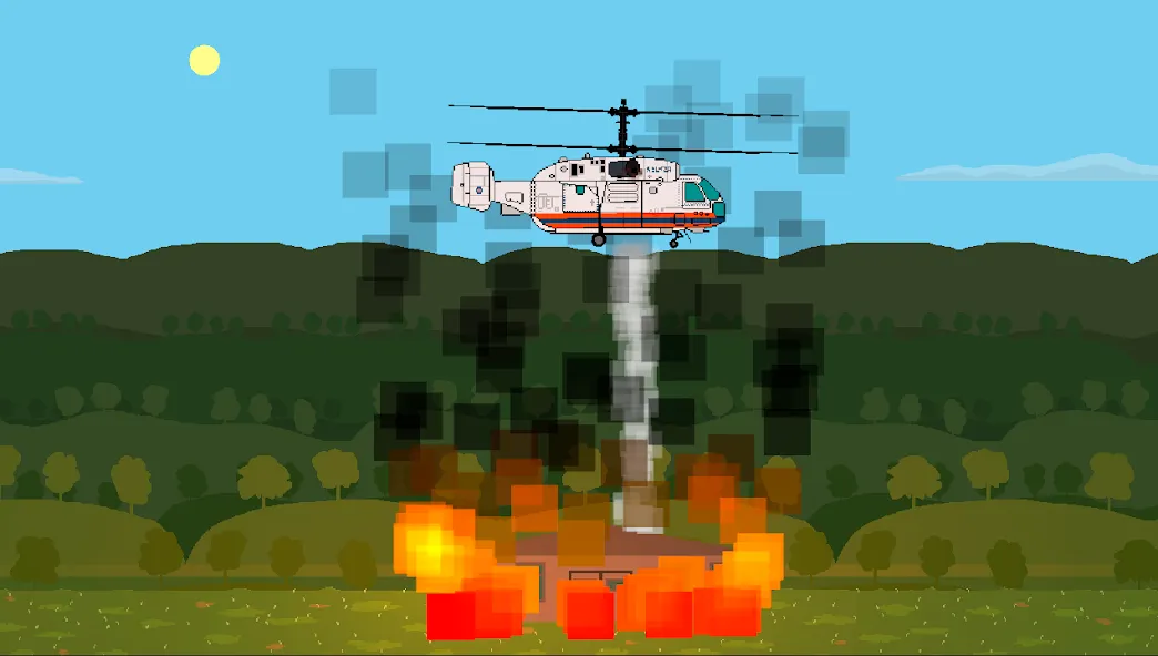 Pixel Helicopter Simulator (Пиксельный симулятор вертолета)  [МОД Бесконечные деньги] Screenshot 2