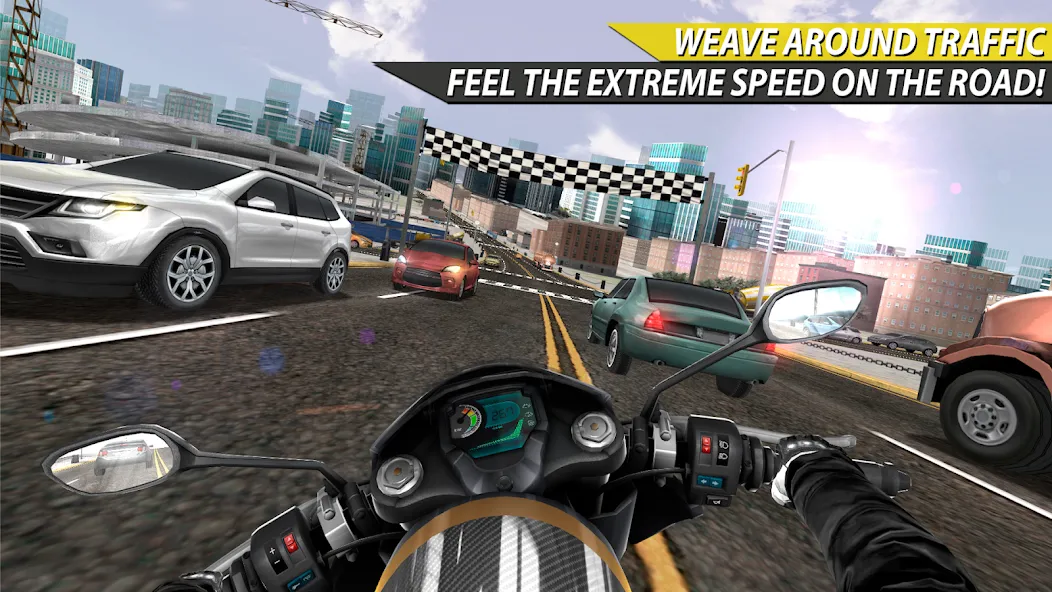 Moto Rider In Traffic (Мото Райдер в Трафике)  [МОД Меню] Screenshot 2