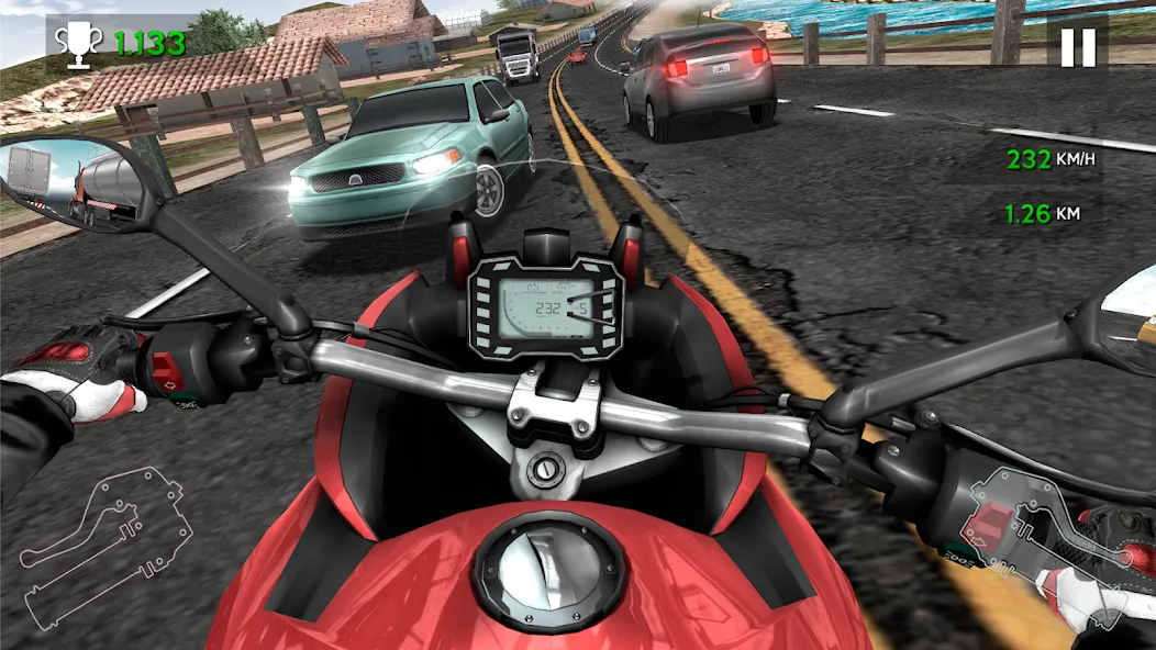 Moto Rider In Traffic (Мото Райдер в Трафике)  [МОД Меню] Screenshot 5