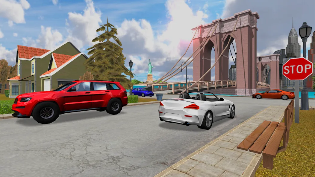 Car Driving Simulator: NY (Симулятор вождения автомобиля)  [МОД Бесконечные деньги] Screenshot 5