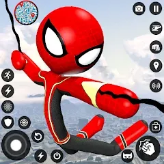 Скачать взлом Spider Stickman Rope Hero Game  [МОД Много денег] на Андроид