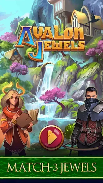 Avalon Jewels Match-3 (Авалон Джуэлс)  [МОД Бесконечные деньги] Screenshot 1