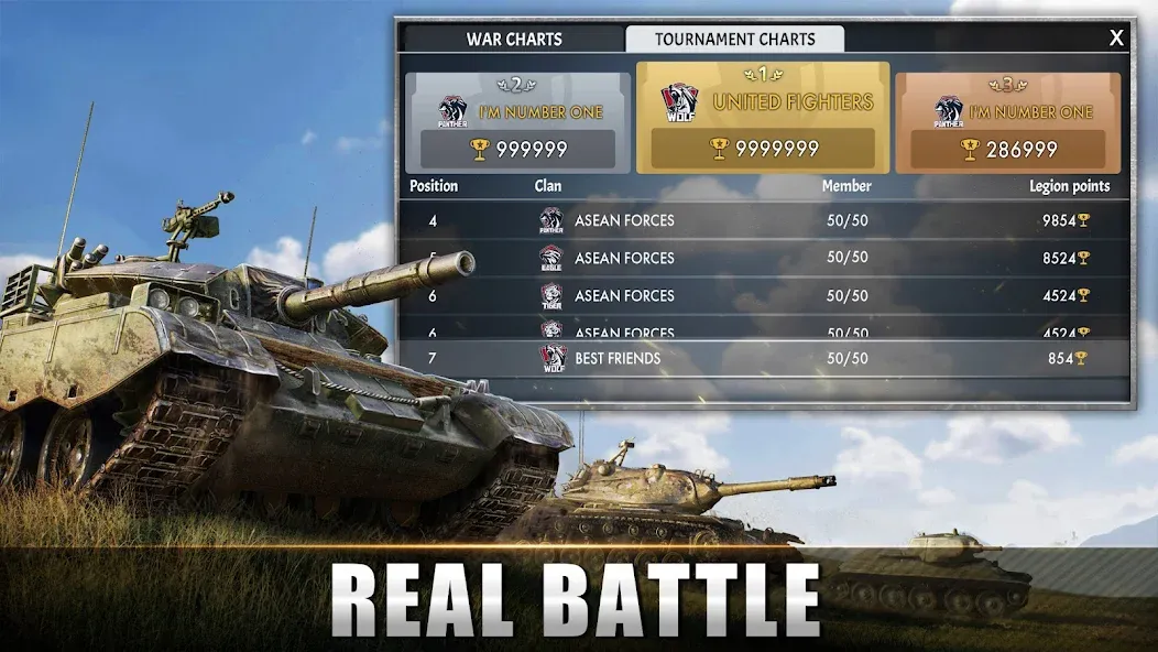 Tank Warfare: PvP Battle Game (Танковое сражение)  [МОД Много монет] Screenshot 2