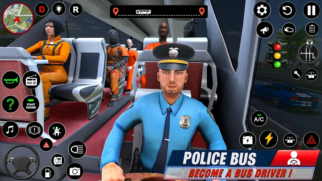 Police Bus Simulator Bus Games  [МОД Unlocked] Screenshot 3