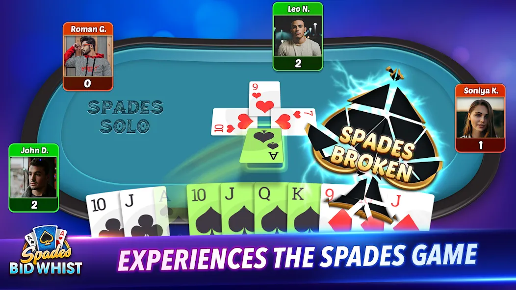 Spades: Bid Whist Classic Game (Бид Вист Классик)  [МОД Unlocked] Screenshot 3