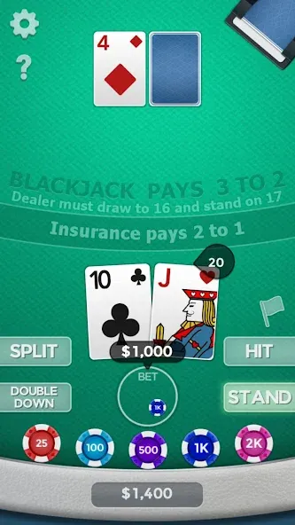 Blackjack 21  [МОД Много денег] Screenshot 5