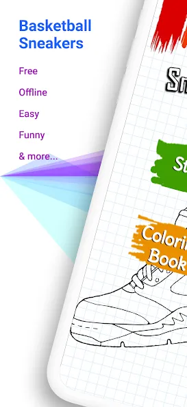 Basketball Shoes Coloring Book (Раскраска кроссовок для баскетбола)  [МОД Бесконечные монеты] Screenshot 1