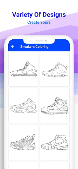 Basketball Shoes Coloring Book (Раскраска кроссовок для баскетбола)  [МОД Бесконечные монеты] Screenshot 3