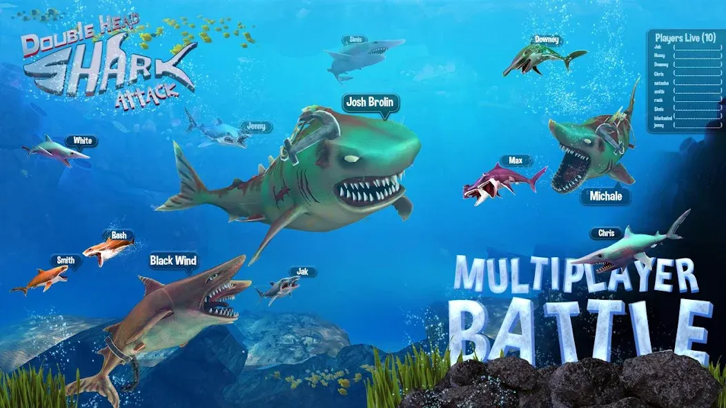 Double Head Shark Attack PVP  [МОД Много монет] Screenshot 4