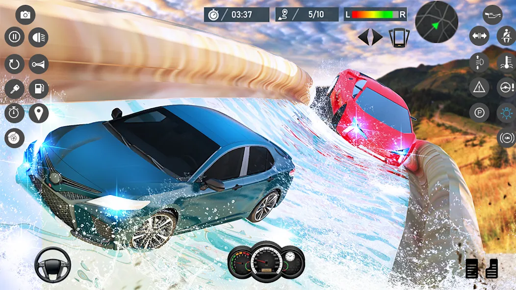 Water Slide Car Race games (Ватер Слайд Кар Рейс игры)  [МОД Все открыто] Screenshot 2