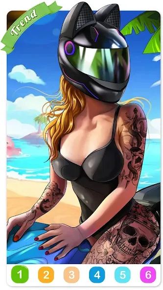 Tattoo Coloring games  [МОД Бесконечные монеты] Screenshot 1