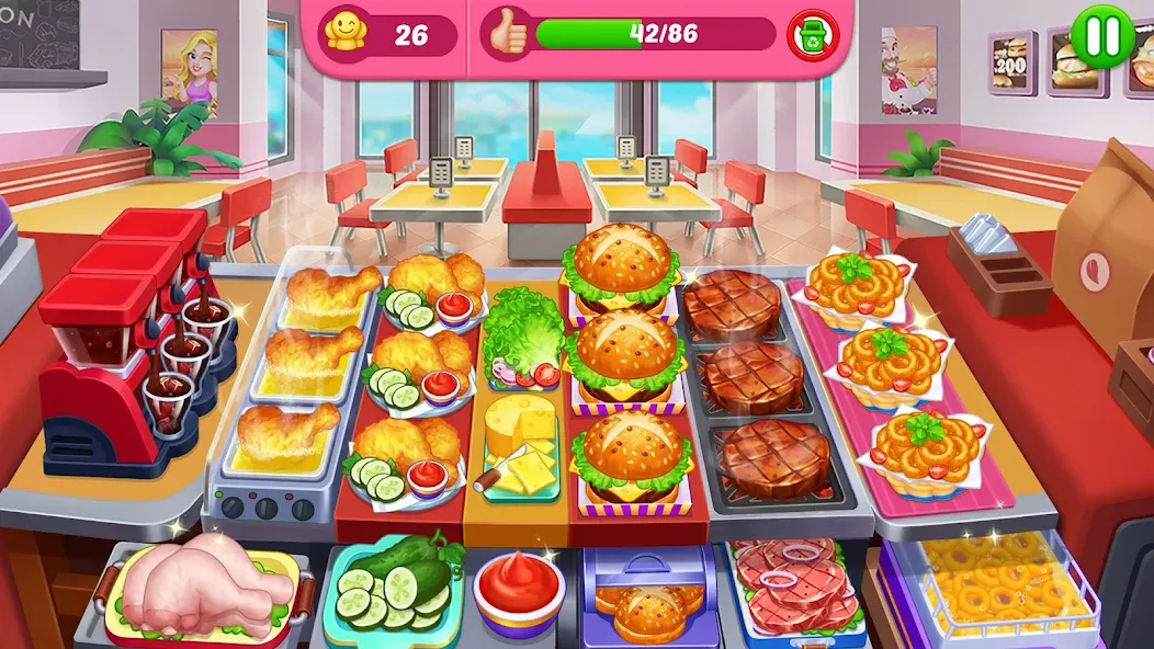 Crazy Cooking Diner: Chef Game (Крейзи кукинг дайнер)  [МОД Unlocked] Screenshot 1