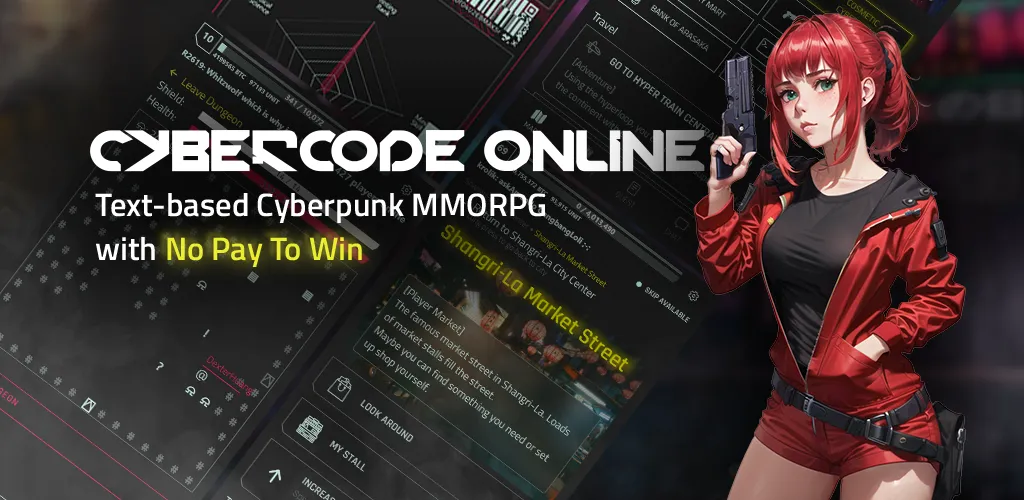 CyberCode Online -Text MMORPG (СайберКод Онлайн)  [МОД Unlocked] Screenshot 1