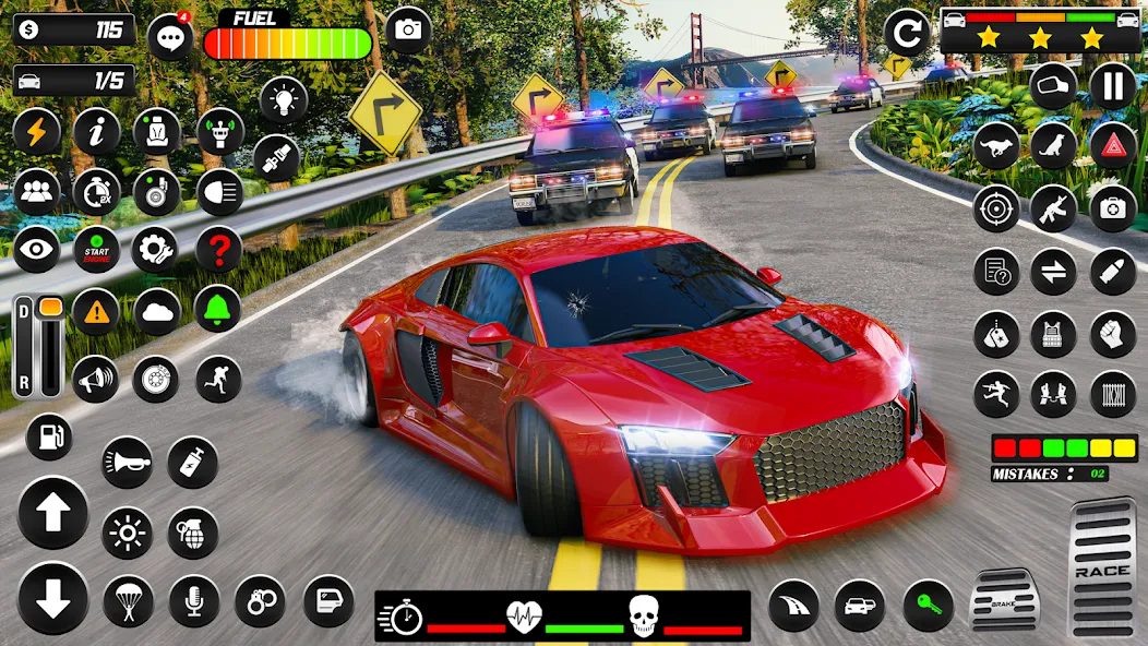 Police Car Chase Car Games  [МОД Много монет] Screenshot 4