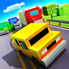 Скачать взлом Blocky Highway: Traffic Racing (Блоки Хайвей)  [МОД Unlocked] на Андроид