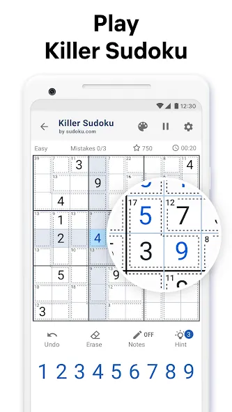 Killer Sudoku by Sudoku.com (Киллер Судоку)  [МОД Бесконечные деньги] Screenshot 1