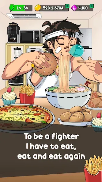 Food Fighter Clicker Games (Фуд Файтер Кликер)  [МОД Все открыто] Screenshot 1