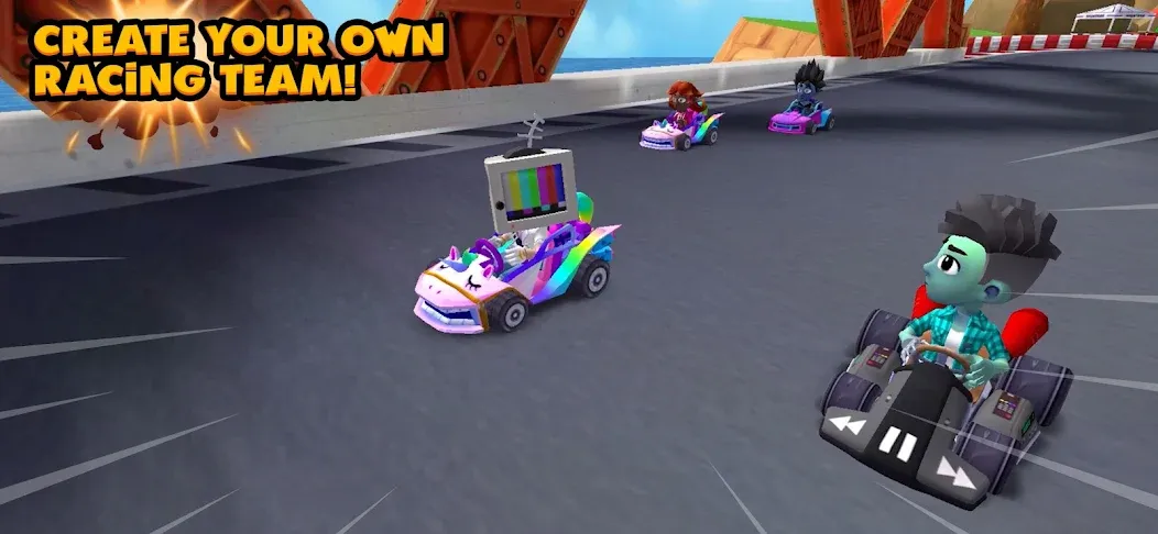 Boom Karts Multiplayer Racing (Бум Картс Мультиплеер Рейсинг)  [МОД Menu] Screenshot 3