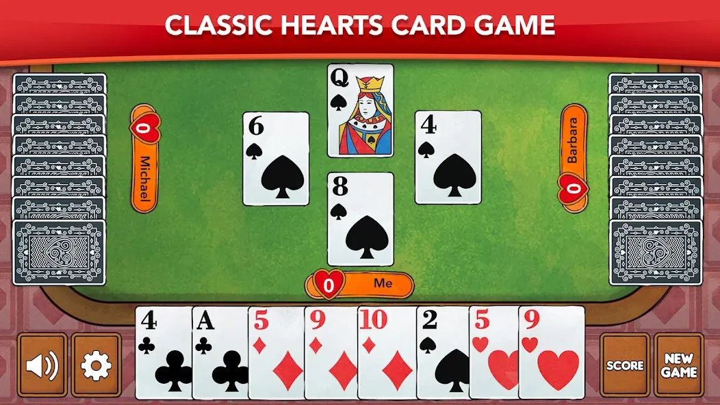 Hearts - Card Game Classic (Хартс)  [МОД Бесконечные деньги] Screenshot 1