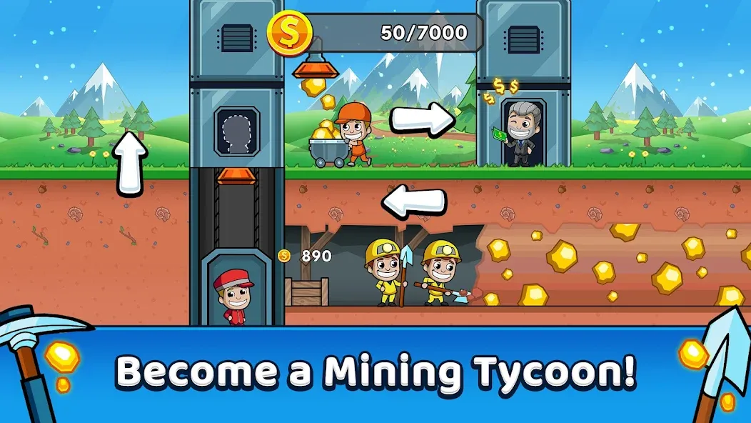 Idle Miner Tycoon: Gold Games  [МОД Бесконечные монеты] Screenshot 1