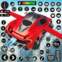 Скачать взлом Flying Car Robot Shooting Game [МОД Бесконечные монеты] на Андроид