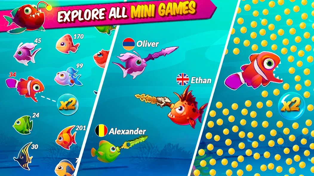 Big Eat Fish Games Shark Games  [МОД Unlimited Money] Screenshot 1