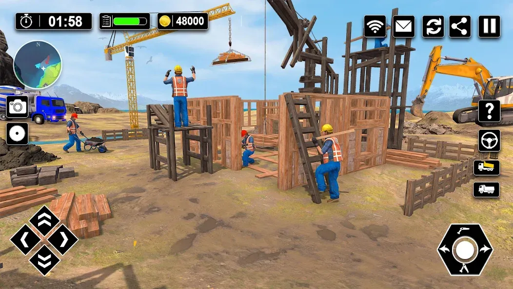 Wood House Construction Game  [МОД Много монет] Screenshot 2