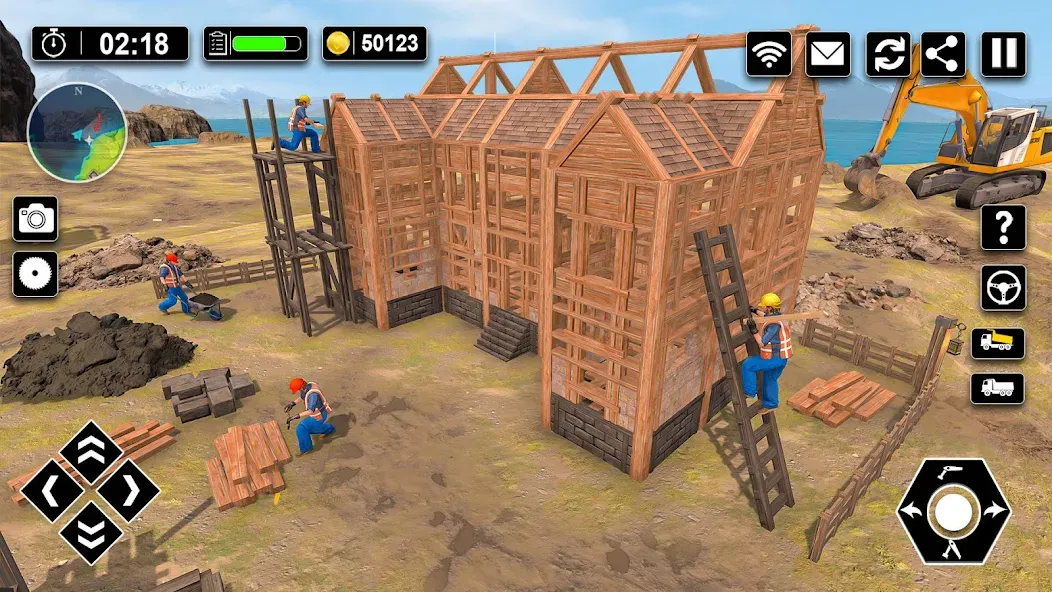 Wood House Construction Game  [МОД Много монет] Screenshot 3