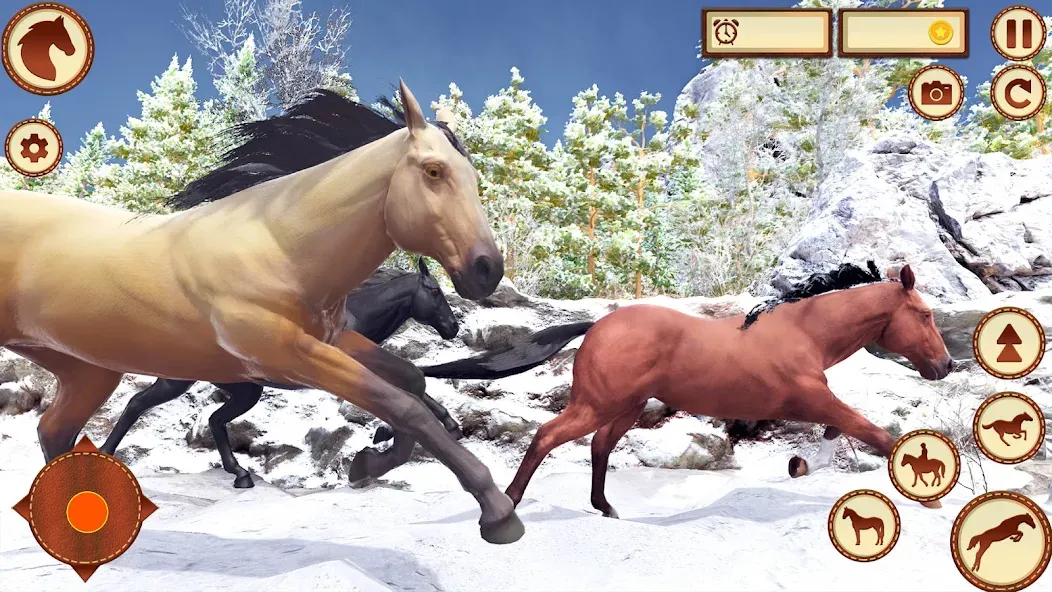 Virtual Wild Horse Family Sim (Виртуальное семейство диких лошадей)  [МОД Много денег] Screenshot 2