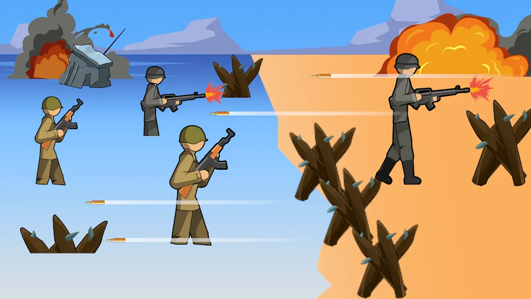 Stickman WW2 (Стикмэн Вторая Мировая война)  [МОД Много денег] Screenshot 1