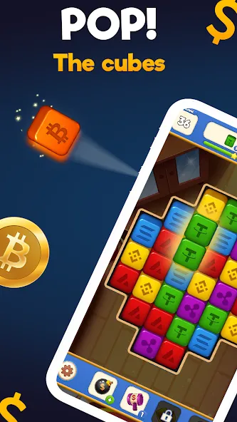 Crypto Blocks Puzzle Challenge  [МОД Много монет] Screenshot 1