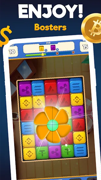 Crypto Blocks Puzzle Challenge  [МОД Много монет] Screenshot 5