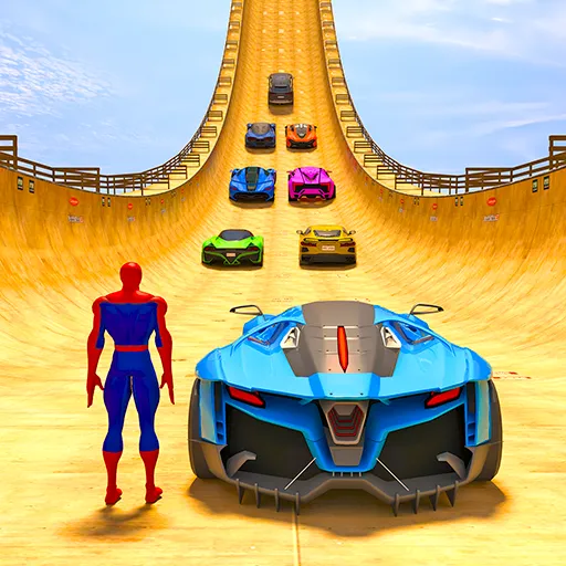 Superhero Car: Mega Ramp Games (Рамп Кар Гейм)  [МОД Меню] Screenshot 2